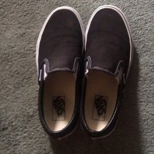 vans black slip ons